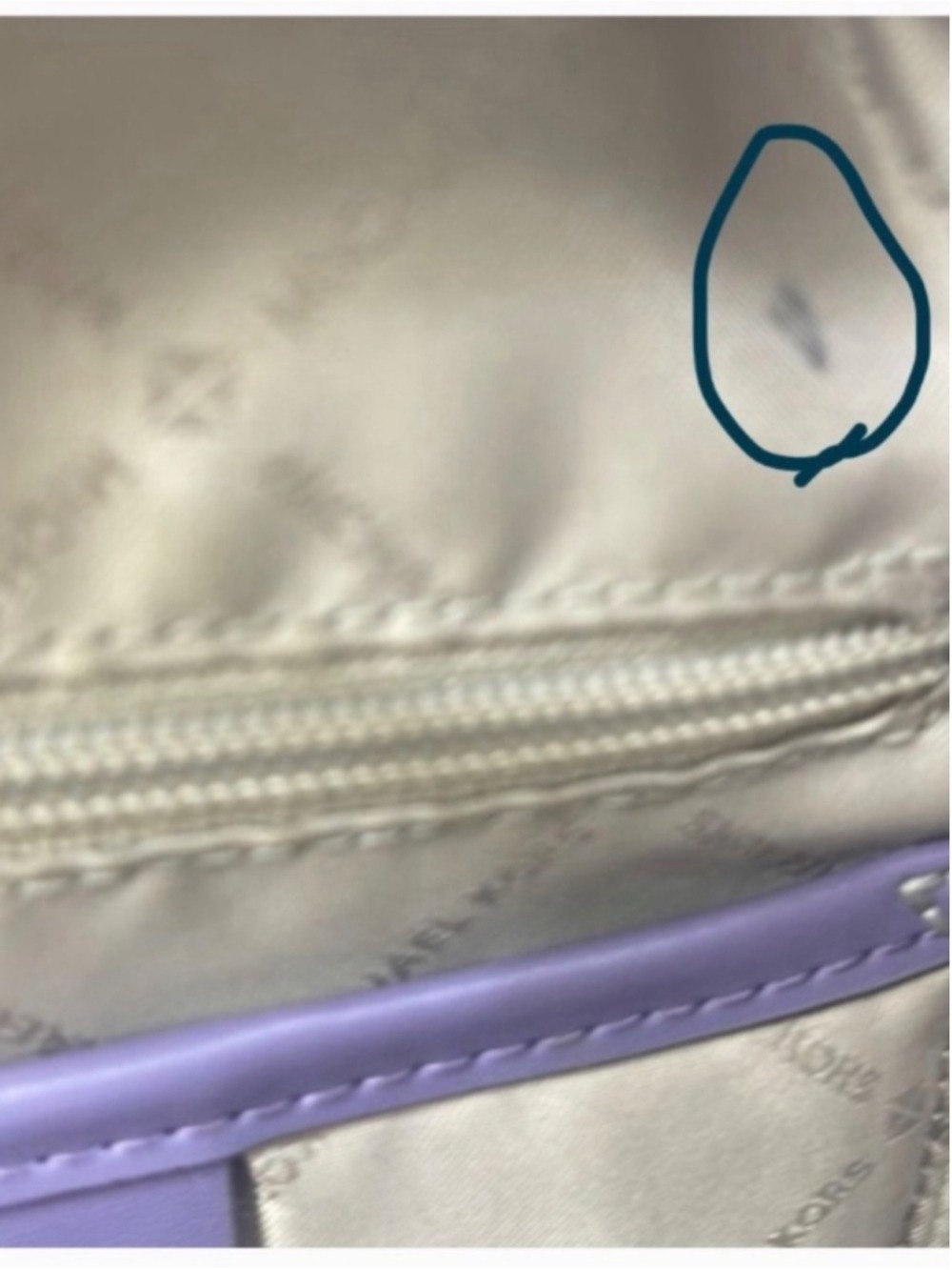 Michael Kors Jaycee Backpack MK Logo Purple & White Orchid Haze Center Stripe - Picture 15 of 15